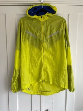 Nike Running 3M Lightweight Windbreaker Full Zip Hoodie Jacket Size XL High-Vis